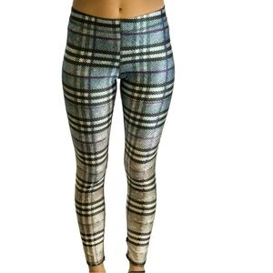 Terez Women's Dip Dye Plaid Performance Leggings #168 X Small NWT